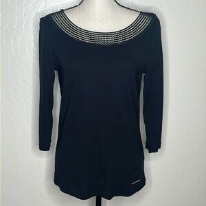 Jones New York signature cotton quarter sleeve top